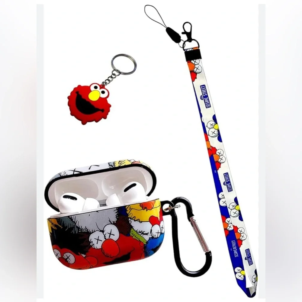 Airpod Cover Plus‎ Lanyard & Keychain Set Sesame Street Theme